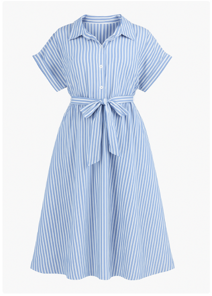SAYD — Striped Button-Down Midi Dress