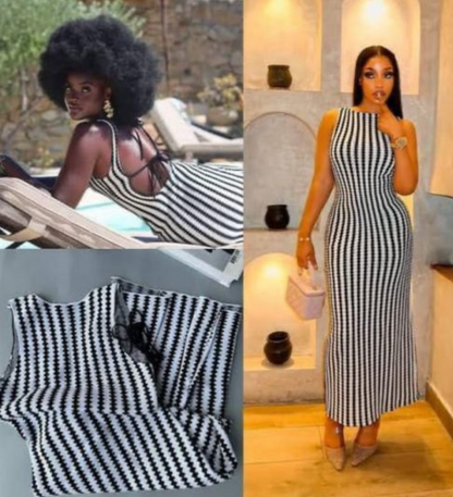 SAYD — Monochrome Bodycon Maxi Dress