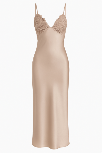 SAYD — Satin Floral Lace Slip Dress