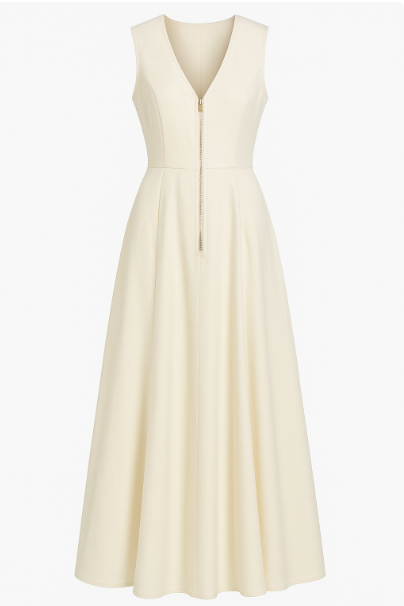 SAYD — Zip-Front Sleeveless Maxi Dress